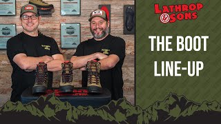 Lathrop and Sons Complete Range of Mountain Hunting Boots [upl. by Salesin]