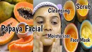 How to do papaya fruit facial for glowing n clear skin at homeRemoves dark spots n dry skin [upl. by Egag]