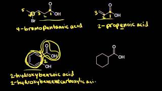 Carboxylic acid nomenclature and properties  Organic chemistry  Khan Academy [upl. by Olinad]