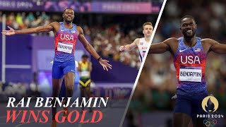 Rai Benjamin Beats Karsten Warholm to Win Mens 400m Hurdles Gold [upl. by Syd]