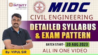 MIDC Recruitment 2023  MIDC Civil Syllabus  MIDC Exam Pattern  MIDC JE 2023 MIDCje [upl. by Aitetel]