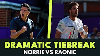 Milos Raonic vs Cam Norrie DRAMATIC Final Set Tiebreak  Queens 2024 [upl. by Lahcym190]