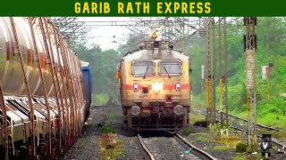 JABALPUR GARIB RATH Express  HIGH Speed Action  GHOTI Station  Monsoon Greenery [upl. by Fidelio]