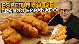 RECEITA FÁCIL E RÁPIDA ESPETINHO DE FRANGO EMPANADO A FAMÍLIA VAI AMAR [upl. by Brinkema35]