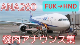 【機内アナウンス】ANA260便 機内アナウンス集240408 [upl. by Nuahc]