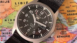 Seiko 5 Sports SNZG15J1 Affordable Japanese Automatic Field Watch Unboxing In 4K [upl. by Enila]