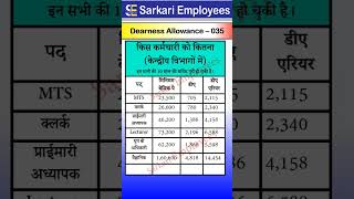 Dearness Allowance  35 DA arrear Table [upl. by Haisa]