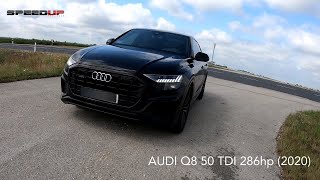 AUDI Q8 50 TDI SLINE 2020 286hp  ACCELERATION amp TOP SPEED TEST  0100  0200  100200  DRAGY [upl. by Nich]