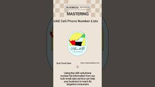 UAE Cell Phone Number Lists  Bulk Email Data [upl. by Inalem]