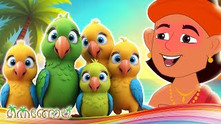 തത്തമ്മയും കുഞ്ഞുങ്ങളും  Malayalam Cartoons for Kids  Nursery Rhymes amp Moral Stories In Malayalam [upl. by Fradin963]