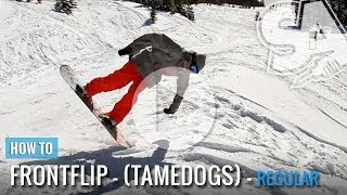 How To Tame Dog Front Flip On A Snowboard Regular [upl. by Annid]