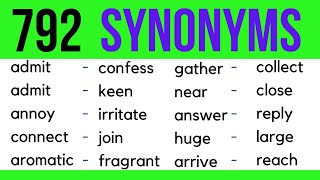 Similar Vocabulary Learn 792 Synonym Words in English to Expand your Vocabulary [upl. by Burt]