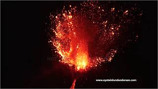 Krakatau volcano Erupting by night 2018  20min spectacular 4K video [upl. by Eimaral57]