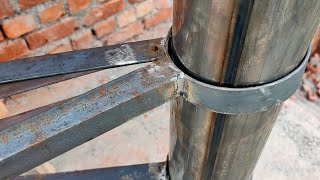 How to making A stairs metal spiral staircase Very easy making fabrication works Ideas [upl. by Sedecram882]