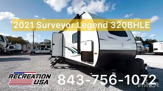 Used 2021 Forest River RV Surveyor Legend 320BHLE Travel Trailer recreationusa [upl. by Nnalyrehc]