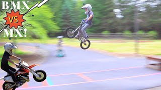 BMX vs MX Long Jump Challenge [upl. by Isborne]