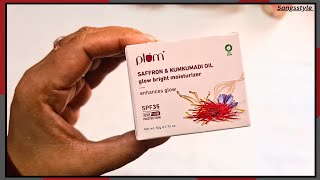 Plum Saffron amp Kumkumadi oil glow bright moisturizer review in HindiSangsstyle [upl. by Nonek]