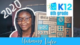 8TH GRADE K12 UNBOXING FREE ACCREDITED PUBLIC ONLINE SCHOOL NOT HOMESCHOOL [upl. by Ybbil]