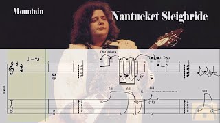 Nantucket Sleighride  Mountain  Guitar Tab [upl. by Annahgiel]