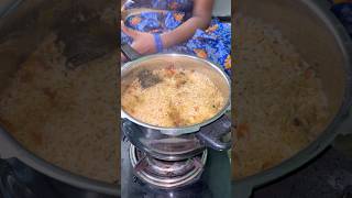 My Wife Cooking Mushroom Biryani First Time Easy Recipe in Cooker for Bachelors shorts [upl. by Strepphon]