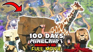 I Spent 100 DAYS Building a ZOO In Hardcore MINECRAFT  Full Movie [upl. by Ihp115]