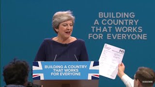 Theresa Mays Tory party conference speech in full 4th October 2017 [upl. by Ydnahs266]