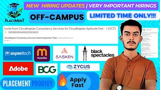 Biggest New Hirings  OFF Campus Drive  Adobe Meesho BS  2024 2023 All Batches  Tech Jobs [upl. by Pride61]