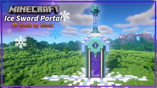 Minecraft Ice Sword Nether Portal Tutorial  How to Make a WinterThemed Nether Portal or Statue [upl. by Attenev]