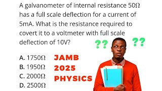 PHYSICS JAMB 2025 ElectricityHow To Solve questions on Galvanometer [upl. by Greenland]