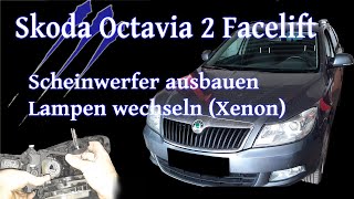 Skoda Octavia 2 Xenonlampen tauschen  Tutorial [upl. by Adnilemreh794]