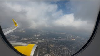 Spirit Airlines Airbus A320232 N634NK cloudy amp bumpy takeoff Houston Bush IAH [upl. by Aicinad]