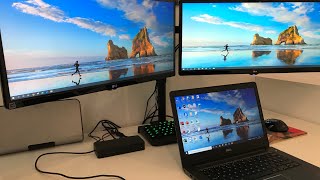 How to Setup 3 Monitors to a Laptop or PC Using Dell Dock D6000 Easiest Setup [upl. by Esirrehc]