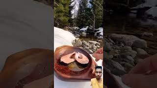 Bushcraft salmon cooking outdoorcooking fishing bushcraft [upl. by Yekim]