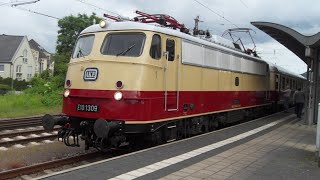 Sonderfahrt AKE Reingold mit E10 1309 von Trier nach Heidelberg Rangieren mit V60 1184 der VEB [upl. by Ekihc554]