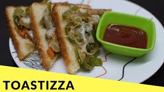 Toastizza Recipe  Bread Pizza Recipe  Quick N Easy on FryPan [upl. by Esinad]