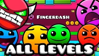 Geometry Dash 21  All Levels 121 100 Complete Latest Coins [upl. by Arahsak524]