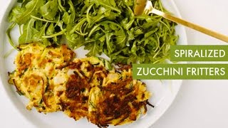 Spiralized Zucchini Fritters  Spiralizer Recipe [upl. by Otrebmal]