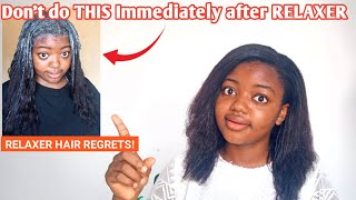 DO NOT MAKE THIS MISTAKE AFTER RELAXING YOUR HAIR Relaxer regrets haircare tips [upl. by Sivi]