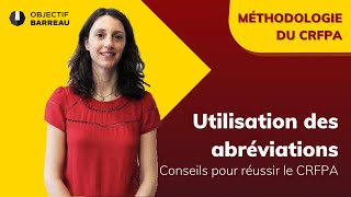 CRFPA  Utilisation des abréviations [upl. by Nomael]