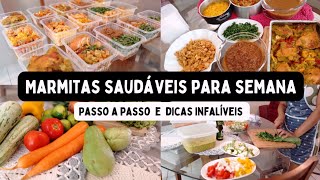 COMO PREPARO MINHAS MARMITAS PARA SEMANA  CARDÁPIO COMPLETO FÁCIL E SAUDÁVEL [upl. by Ojibbob]