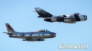 F86 Sabre and MiG17 Dogfight and Flybys  Americas Freedom Fest 2018 [upl. by Napas703]