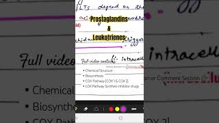 Prostaglandins Leukotrienes pharmacology medicine mbbs pharmacist chemistry [upl. by Norvin]