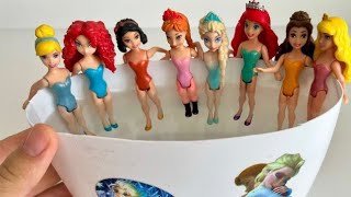 Satisfying Video I How to make Glossy Lolipops in to Rainbow Pool with Disney Princess Cutting ASMR [upl. by Edeline157]