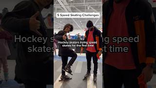 Hockey Skaters VS Speed Skates 🔥😱 iceskating speedskating shorts [upl. by Gabriella102]