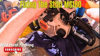 Cleaning Sharpening amp Fixing Spark Plug Boot  Stihl MS180 Chainsaw Maintenance [upl. by Anirb]