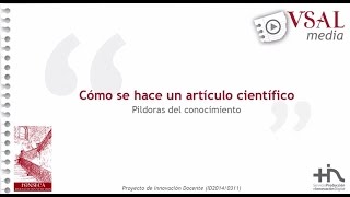 ESTRUCTURA DE UN ARTÍCULO CIENTÍFICO [upl. by Siari906]