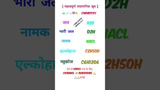 Chemistry ⚗️ 🧪 का रासायनिक सूत्र ll महत्वपूर्ण रासायनिक सूत्र जाने रासायनिक विज्ञान का 👈👈👈 [upl. by Esinek680]