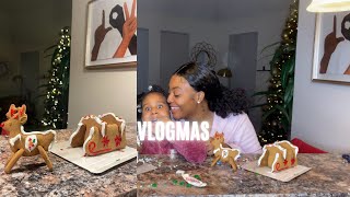 mommy daughter quality Christmas time 🎄decorating Rudolph sleigh and gingerbread house activity [upl. by Esimaj]