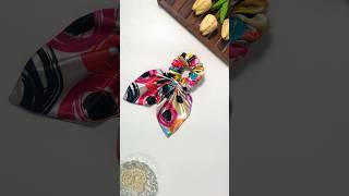 Printed Pigtail hair scrunchies 😍trending youtubeshorts fashion handmadescrunchie diy [upl. by Ches459]