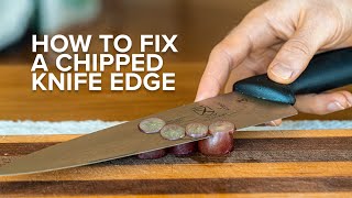 How to sharpen and fix a dull chefs knife with a whetstone [upl. by Tavie]